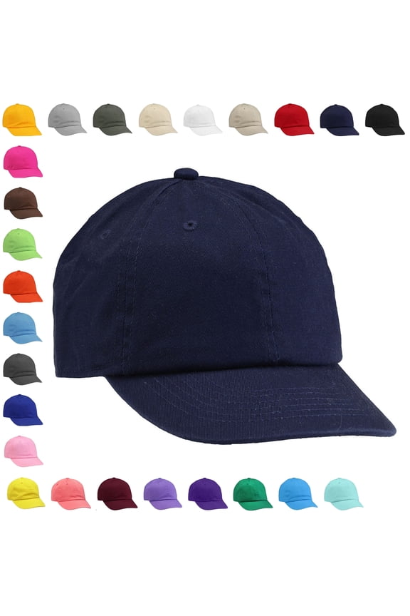 Boy & Girl Baseball Cap Kids Hat Soft Cotton Adjustable Size for 2-5 Years Navy