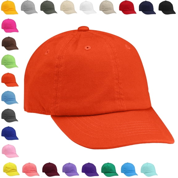 Falari Boy & Girl Baseball Cap Kids Hat Soft Cotton Adjustable Size for 2-5 Years Orange