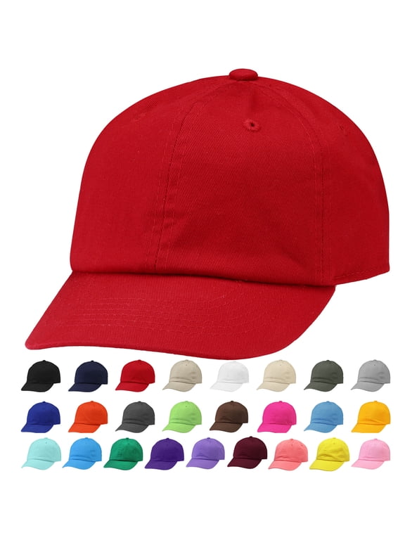 Boy & Girl Baseball Cap Kids Hat Soft Cotton Adjustable Size for 6-9 Years Red