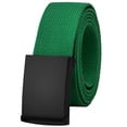 thumbnail image 1 of Falari Canvas Web Belt Adjustable Size Cut to Fit Golf Belt Flip Top Black Buckle - Kelly Green, 1 of 7