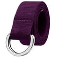 thumbnail image 1 of Falari Canvas Web Belt Metal Double D Ring Buckle for Men Women Casual Cloth Military Style Belt 1 1/2" Wide Dark Purple XL, 1 of 7
