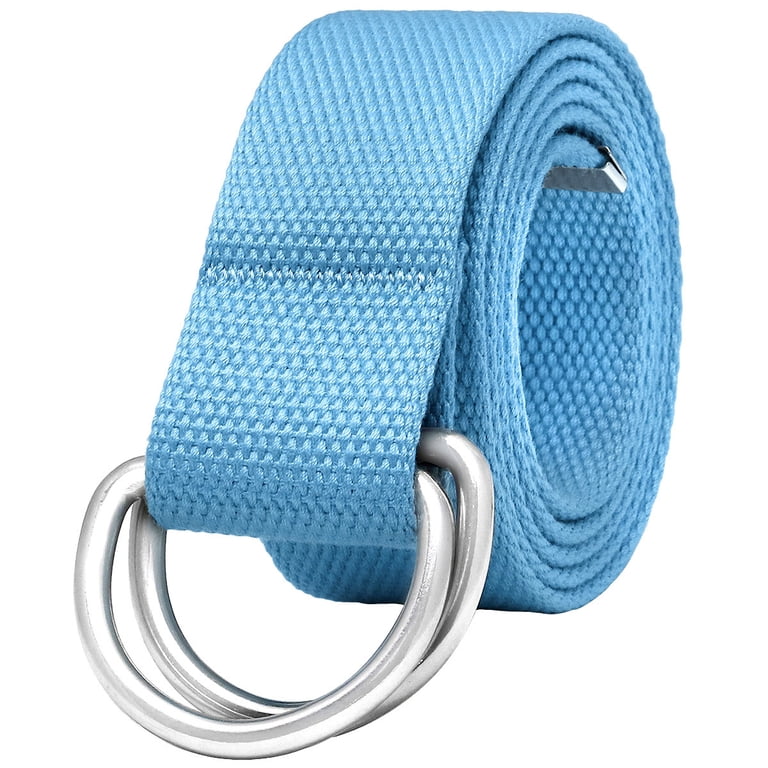 Falari Canvas Web Belt Metal Double D Ring Buckle for Men  display picture 1