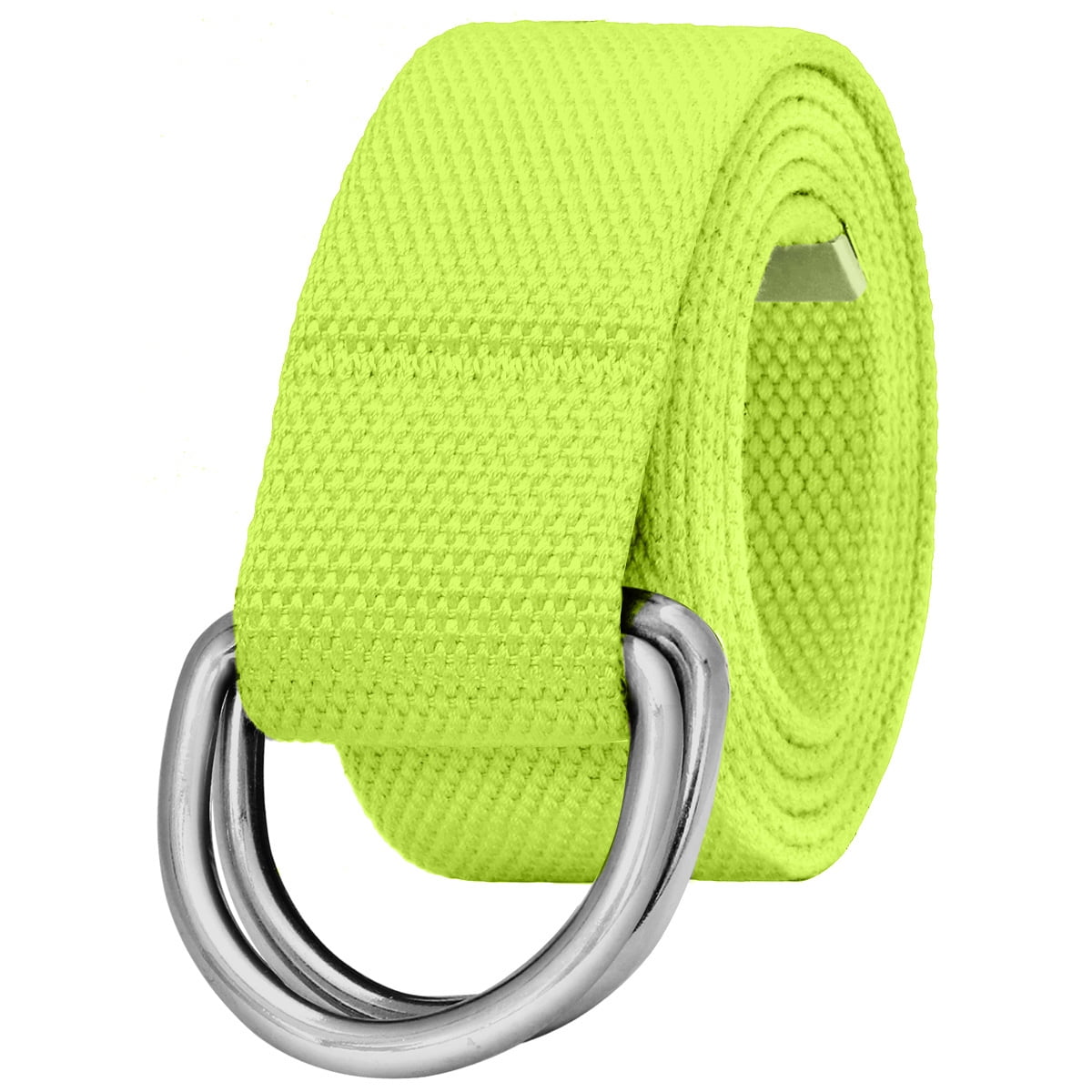 Falari Canvas Web Belt Metal Double D Ring Buckle for Men Women