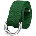 thumbnail image 1 of Falari Canvas Web Belt Metal Double D Ring Buckle for Men Women Casual Cloth Military Style Belt 1 1/2" Wide Olive Green XL, 1 of 7