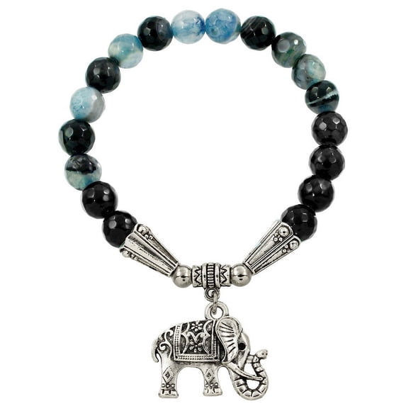 Falari Elephant Lucky Charm Natural Gemstone Bracelet