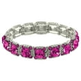 thumbnail image 1 of Falari High Quality Crystal Stretch Bracelet Wedding Bracelet Gift Box Included Fuchsia, 1 of 4