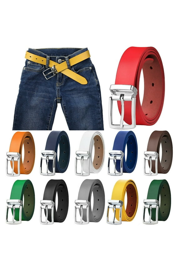 Kids Leather Belts for Boys All Occasion 1" Trim to Fit - One Piece Leather Cutting