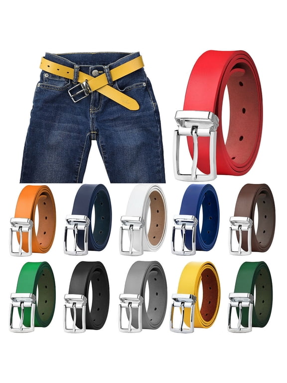 Kids Leather Belts for Boys All Occasion 1" Trim to Fit - One Piece Leather Cutting