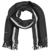Falari Men Knitted Winter Scarf Dark Grey with Stripe