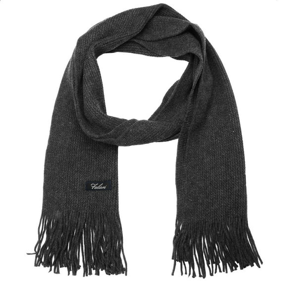 Falari Men Knitted Winter Scarf Dark Grey