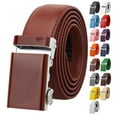 thumbnail image 1 of Falari Men Unisex Genuine Leather Casual Ratchet Dress Belt, Trim to Fit - Light Brown - Large, 1 of 7