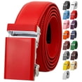 thumbnail image 1 of Falari Men Unisex Genuine Leather Casual Ratchet Dress Belt, Trim to Fit - Red - Medium, 1 of 7