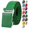 thumbnail image 1 of Falari Men Unisex Genuine Leather Casual Ratchet Dress Belt, Trim to Fit - Kelly Green - XLarge, 1 of 7