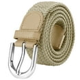 thumbnail image 1 of Falari Men Women Canvas Elastic Fabric Woven Stretch Braided Belt - Beige X-Large, 1 of 5