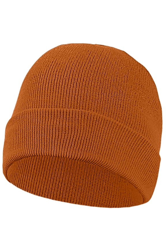 Men Women Knitted Skully Beanie Hat Ski Cap Plain Solid Color Warm Great for Winter Copper