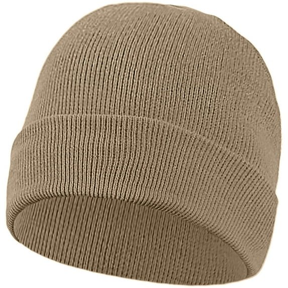 Falari Men Women Knitted Skully Beanie Hat Ski Cap Plain Solid Color Warm Great for Winter Khaki
