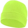thumbnail image 1 of Falari Men Women Knitted Skully Beanie Hat Ski Cap Plain Solid Color Warm Great for Winter Neon Yellow, 1 of 4
