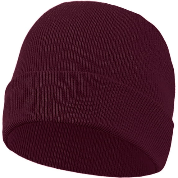 Falari Men Women Knitted Skully Beanie Hat Ski Cap Plain Solid Color Warm Great for Winter Wine