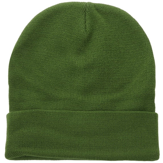 Falari Men Women Skull Knitted Beanie Hat Ski Cap Plain Solid Color Warm Great for Winter Army Green