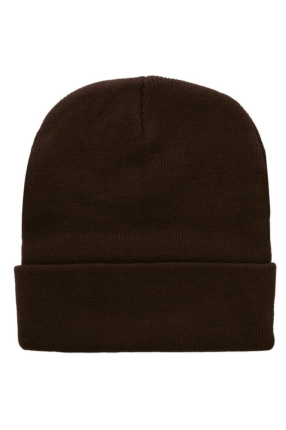 Men Women Skull Knitted Beanie Hat Ski Cap Plain Solid Color Warm Great for Winter Brown