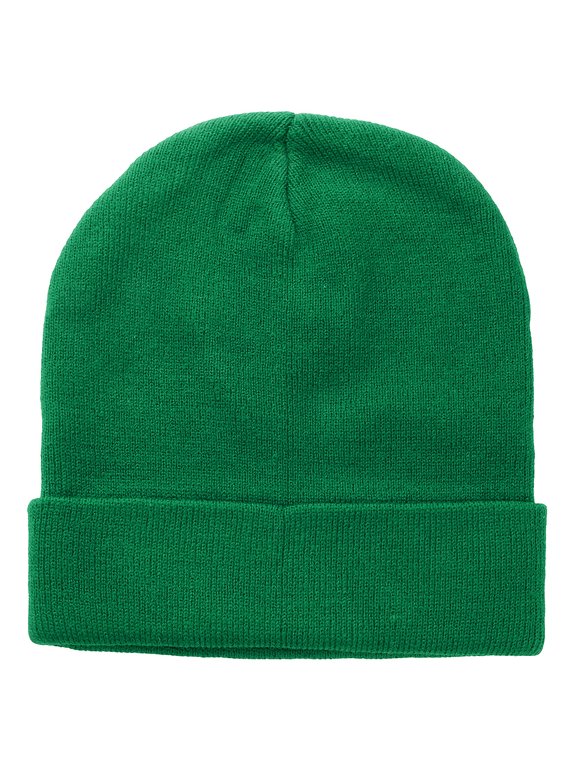 Men Women Skull Knitted Beanie Hat Ski Cap Plain Solid Color Warm Great for Winter Kelly Green
