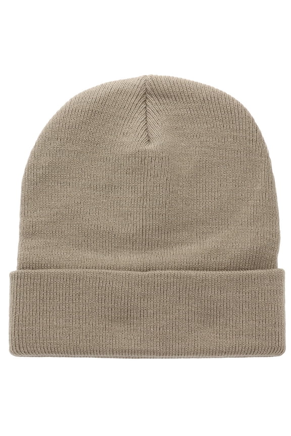 Men Women Skull Knitted Beanie Hat Ski Cap Plain Solid Color Warm Great for Winter Khaki