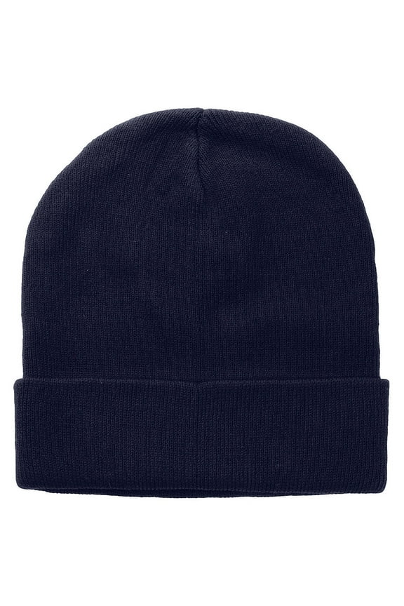Men Women Skull Knitted Beanie Hat Ski Cap Plain Solid Color Warm Great for Winter Navy