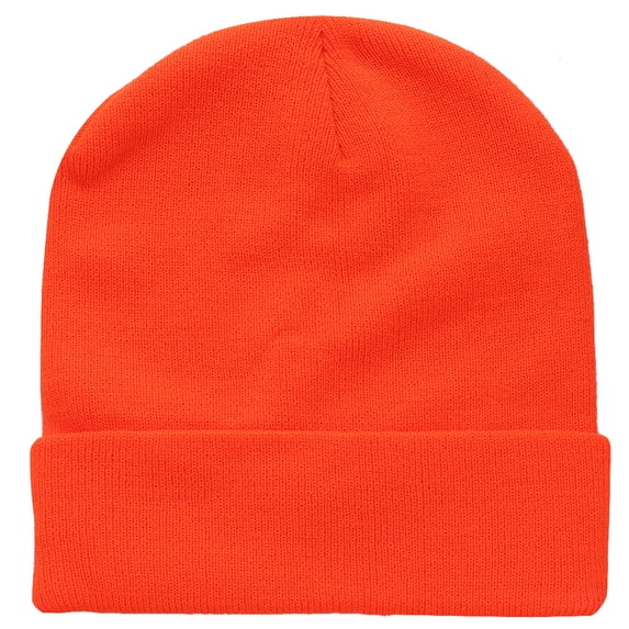 Falari Men Women Skull Knitted Beanie Hat Ski Cap Plain Solid Color Warm Great for Winter Orange
