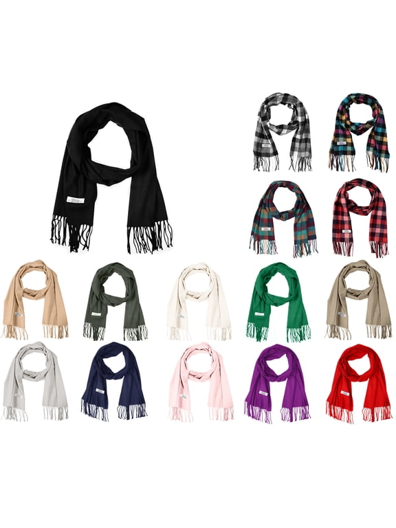 Men Women Unisex Classic Soft Winter Scarf 78" x 12" - Black