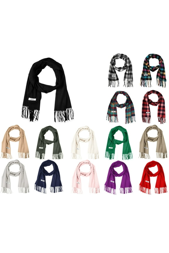 Men Women Unisex Classic Soft Winter Scarf 78" x 12" - Black