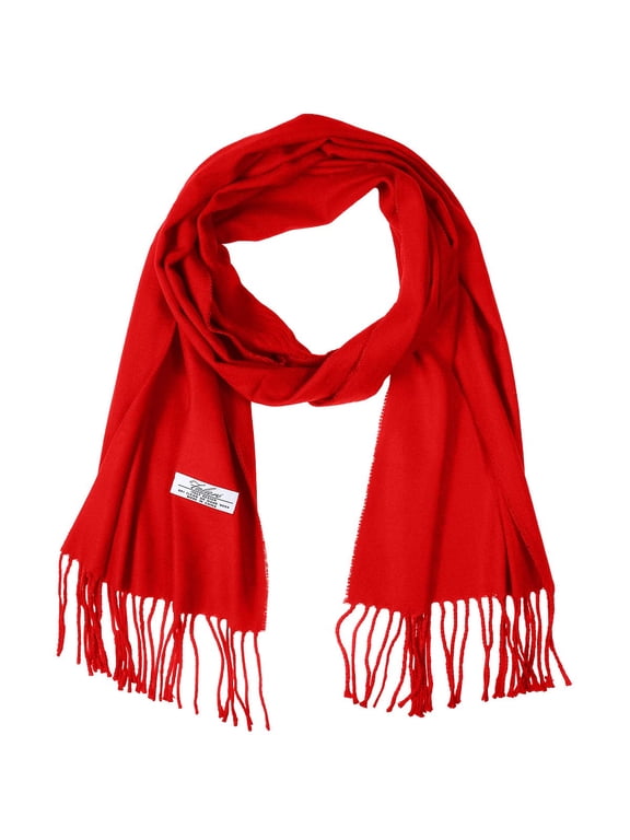 Men Women Unisex Classic Soft Winter Scarf 78" x 12" - Red