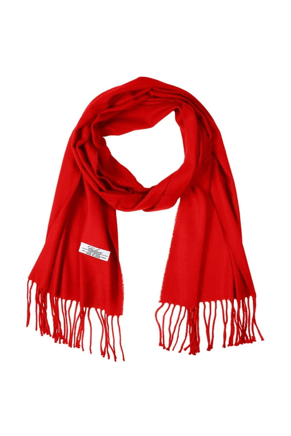 Men Women Unisex Classic Soft Winter Scarf 78" x 12" - Red