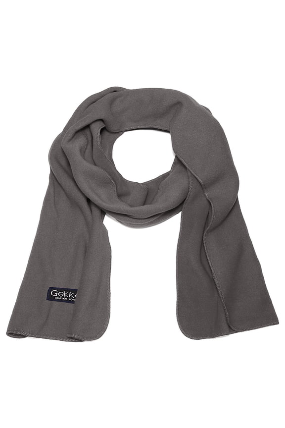Men Women Unisex Fleece Scarf Grey