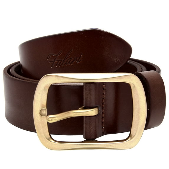 Falari Men's 100% Genuine Leather Belt Stainless 38mm Strap 9002