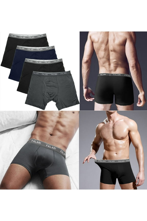 Men's 4-Pack Boxer Briefs Bamboo Rayon Ultra Soft Lightweight Breathable
