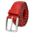 thumbnail image 1 of Falari Men's Braided Belt 100% Genuine Leather Stainless Steel Buckle 35mm ( Red - Small), 1 of 4