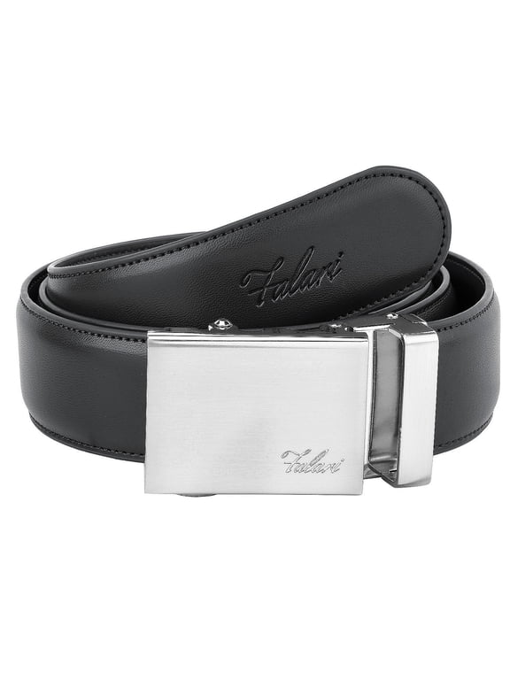 Mens Genuine Leather Ratchet Dress Belt Automatic Sliding Buckle - 20 Variety Colors - Trim to Fit