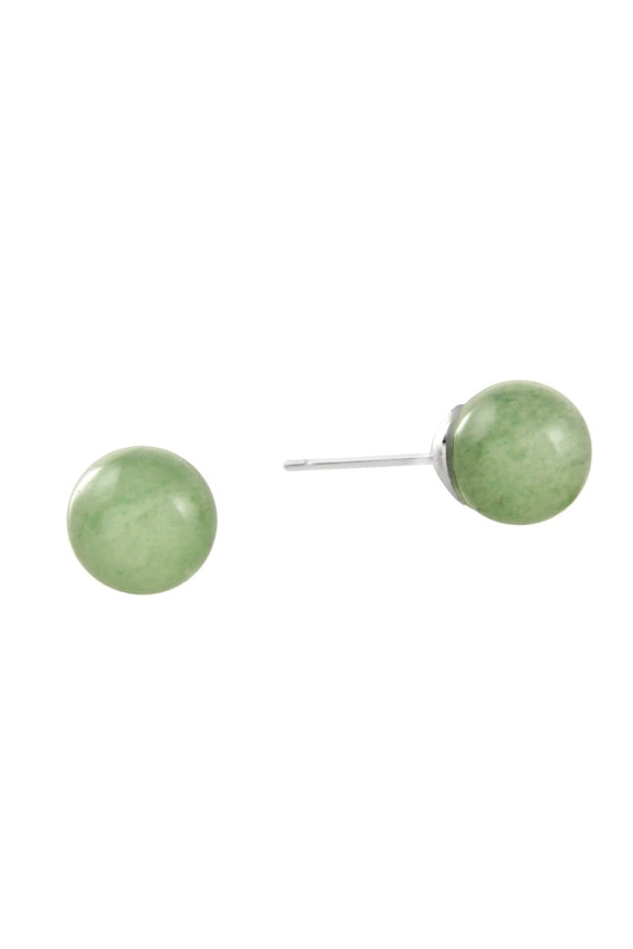 Natural Gemstone Stud Earring 8mm Stone