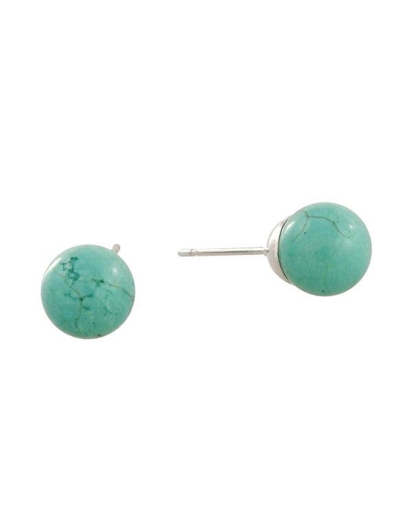 Natural Gemstone Stud Earring 8mm Stone