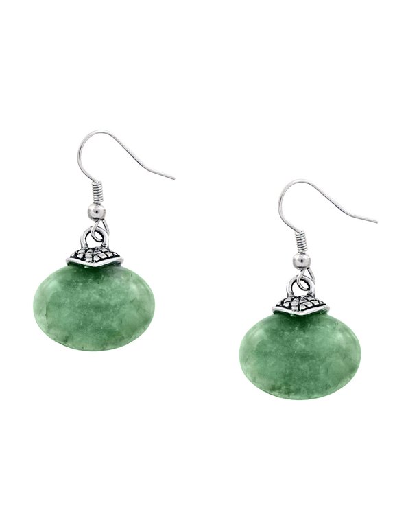 Natural Stone Oval Shaped Earring Aventurine