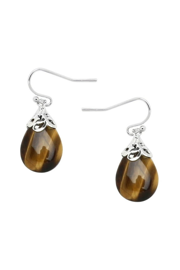 Natural Stone Tear Drop Shaped Earring Tiger Eye E0320-TE