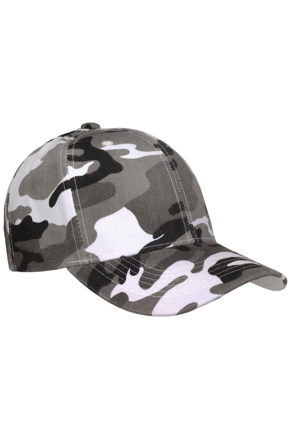 Plain Blank Baseball Cap Adjustable Size for Outdoor Activities Grey Camouflage