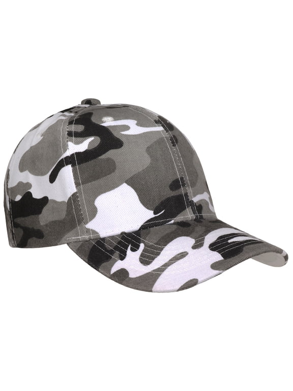 Plain Blank Baseball Cap Adjustable Size for Outdoor Activities Grey Camouflage