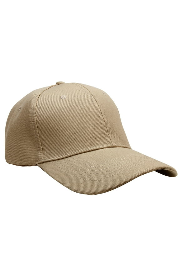 Plain Blank Baseball Cap Adjustable Size for Outdoor Activities Khaki