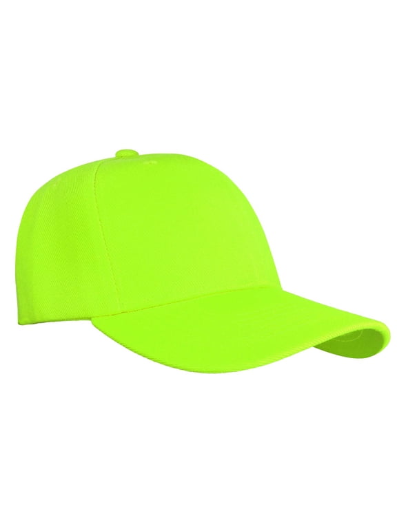 Plain Blank Baseball Cap Adjustable Size for Outdoor Activities Neon Green