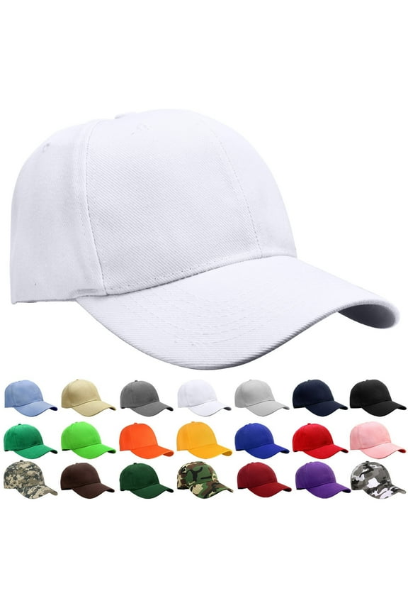 Plain Blank Baseball Cap Adjustable Size for Outdoor Activities White