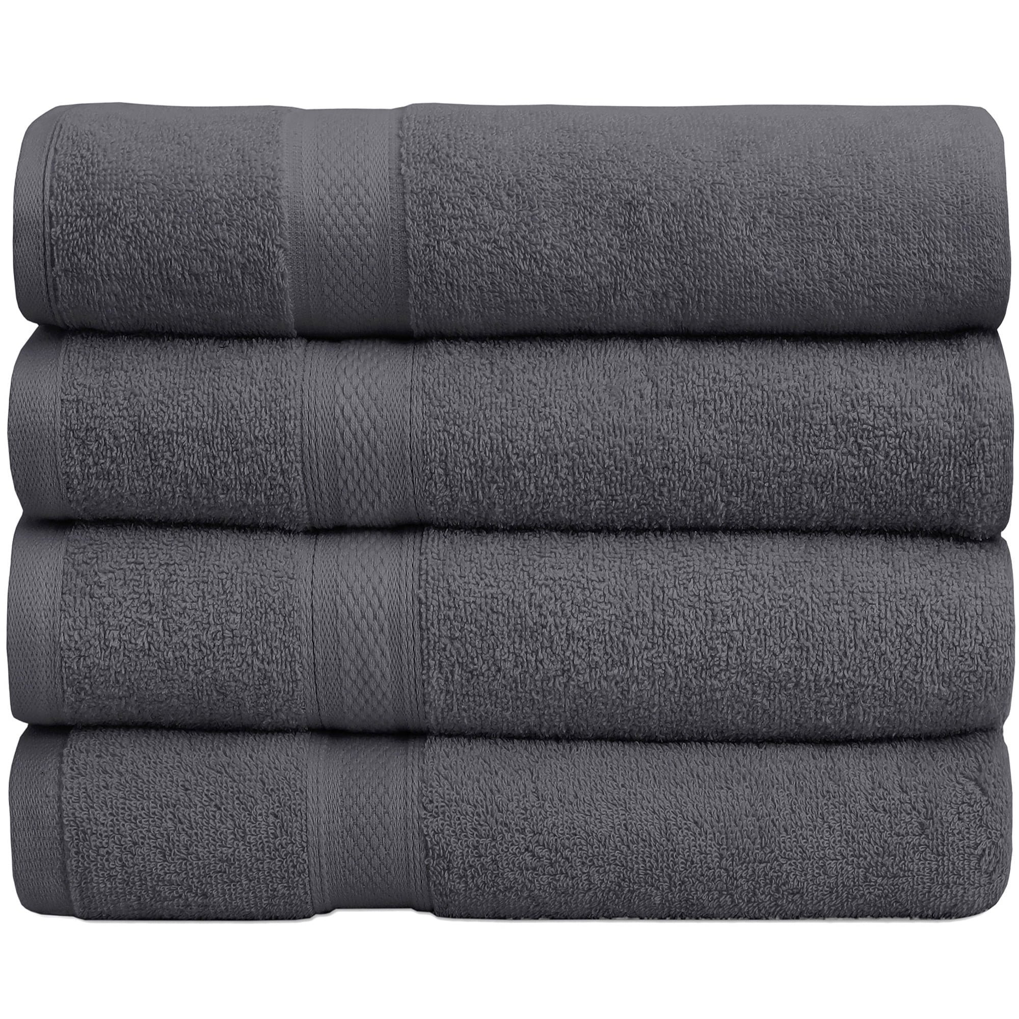 Falari Premium Bath Towel Set 100% Ring Spun Cotton Towels for Home Hotel Spa Extra Large 27x54 Maximum Softness and Absorbency 4-Pack Dark Gray