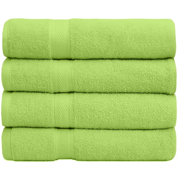Falari Premium Bath Towel Set 100% Ring Spun Cotton Towels for Home Hotel Spa Extra Large 27x54 Maximum Softness and Absorbency 4-Pack Green