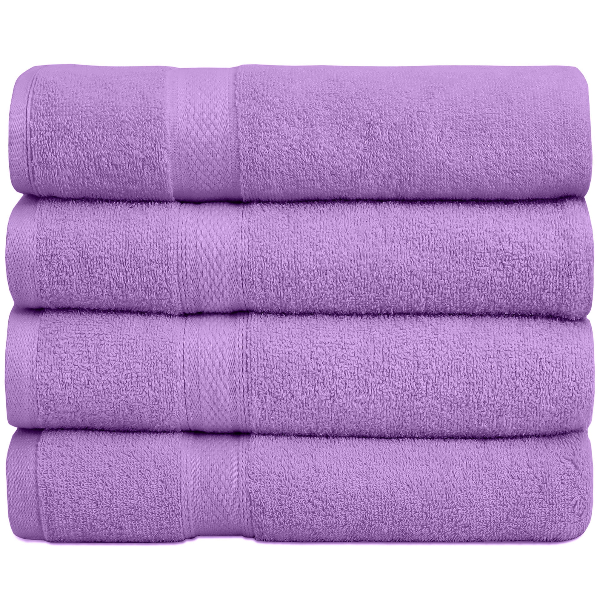 Falari Premium Bath Towel Set 100% Ring Spun Cotton Towels for Home Hotel Spa Extra Large 27x54 Maximum Softness and Absorbency 4-Pack Lilac