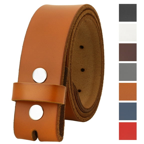Falari Replacement Genuine Leather Belt Strap Without Buckle Snap on Strap 1.5" Wide 8005